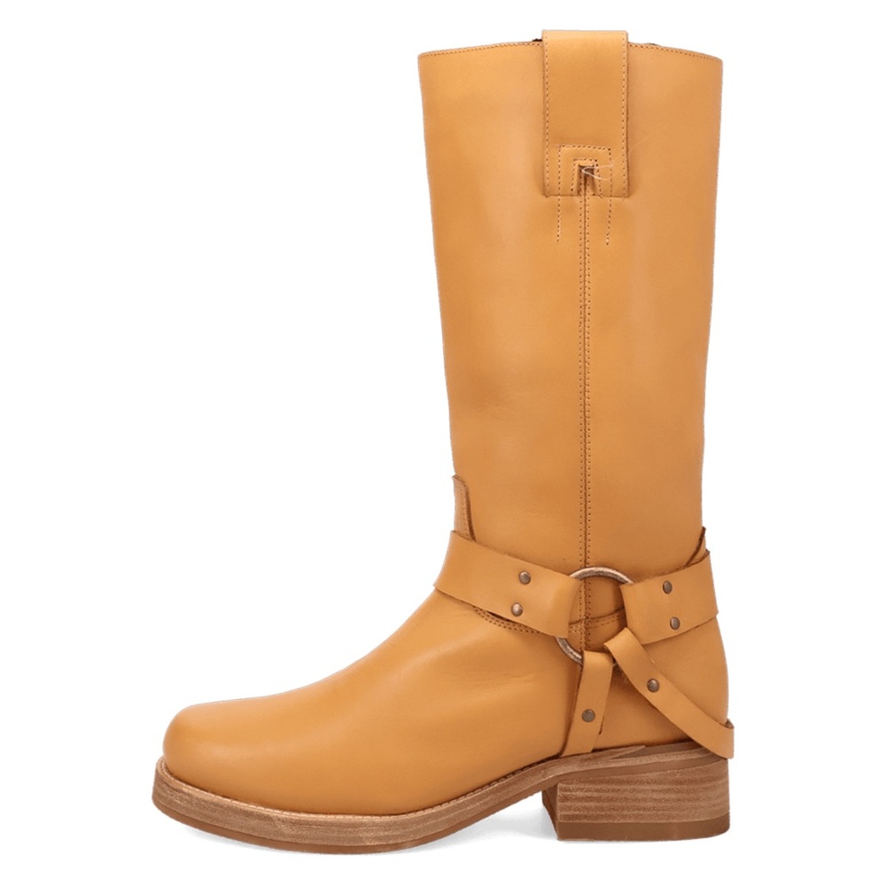 Dingo “Rip” New Leather Mid-Calf Harness Boot - color: Plantain, NIB Size 7D